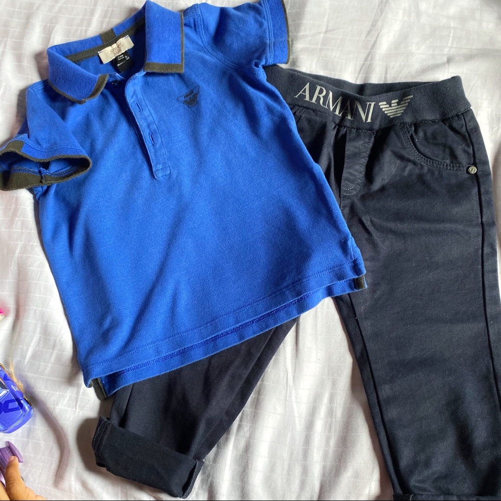 Armani toddler 2pc polo and pants bundle